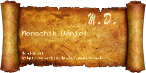 Menschik Dániel névjegykártya